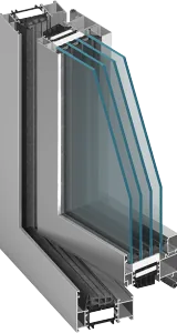 Aluminium Fensterprofil MB-86 von NORTA mit hoher Wärmedämmung. Innovatives Design für energieeffiziente Gebäude.