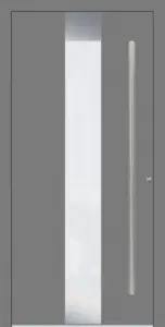 Moderne Aluminium-Haustür Modell 2314 in Grau von NORTA. Stilvoller Eingangsbereich mit hoher Sicherheit und Dämmung.