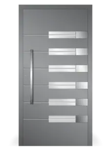 Moderne Aluminium-Haustür Modell 18 von NORTA. Stilvoller Eingangsbereich mit hoher Sicherheit und Dämmung.