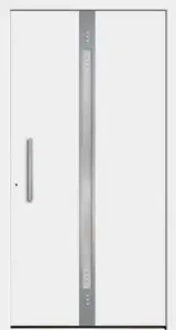Moderne Alu-Haustür Inspiro Modell 40 in Weiß von NORTA. Stilvoller Eingangsbereich mit hoher Sicherheit und Dämmung.