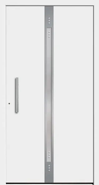 Moderne Alu-Haustür Inspiro Modell 40 in Weiß von NORTA. Stilvoller Eingangsbereich mit hoher Sicherheit und Dämmung.