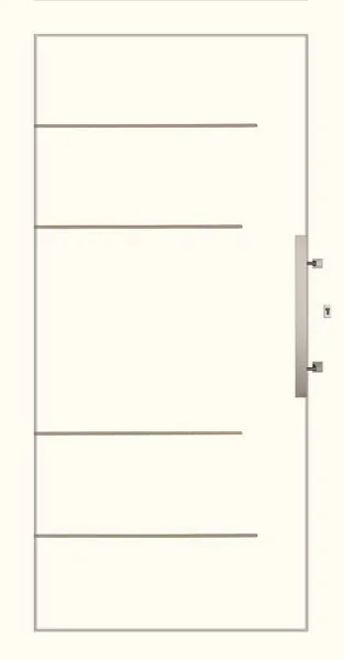 Moderne Aluminium-Haustür Modell 06 in Weiß von NORTA. Stilvoller Eingangsbereich mit hoher Sicherheit und Dämmung.