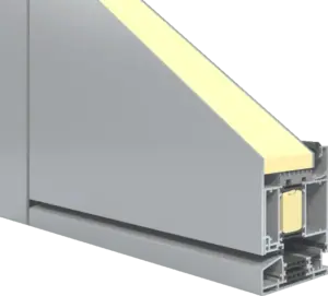 Aluminiumprofil von Aliplast Star Tür bei NORTA. Bietet hohe Stabilität und ausgezeichnete Wärmedämmung für Eingangstüren.