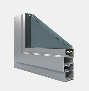 Aliplast Aluminiumfensterprofil in Silber von NORTA. Langlebiges Design mit hervorragender Wärmedämmung und Stabilität.