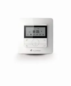 Aluprof Lichtschalter und Thermostat in Weiß. Modernes Design für effiziente Raumregelung bei NORTA.