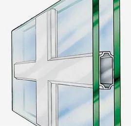 Sprossenquerschnitt eines Fensters von NORTA. Ästhetische Gestaltungslösung zur Aufteilung von Fensterflächen.