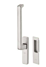 Griffset aus Edelstahl für Hebe-Schiebe-Türen von NORTA. Modernes Design für einfache Bedienung und elegante Optik.