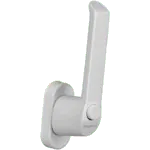 Weißer Griff mit Knopf von NORTA. Ideal für Fenster oder Türen, bietet Ergonomie und Sicherheit.