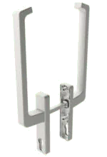 Moderner Hebe-Schiebe-Türgriff in Silber von NORTA. Ergonomisches Design für einfache Bedienung und stilvolle Optik.