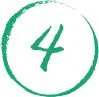 Piktogramm mit Nummer 4 in Grün. Grafisches Symbol für die NORTA Webseite.