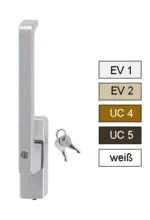 Abschließbarer PSK-Türgriff in verschiedenen Farben von NORTA. Ideal für Sicherheit und Design bei Schiebetüren.