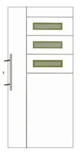 Moderne PVC-Haustür Modell 1011 in Weiß von NORTA. Stilvoller Eingangsbereich mit hoher Sicherheit und Isolierung.