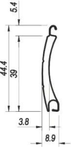 Aluminium Rolladenpanzer Profil von NORTA mit 39mm Höhe. Robuste Bauweise für effektiven Sonnen- und Einbruchschutz.