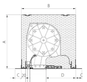 Querschnitt eines Rollladenkastens von NORTA, strukturelle Details sichtbar. Passend für optimierte Fensterdämmung.