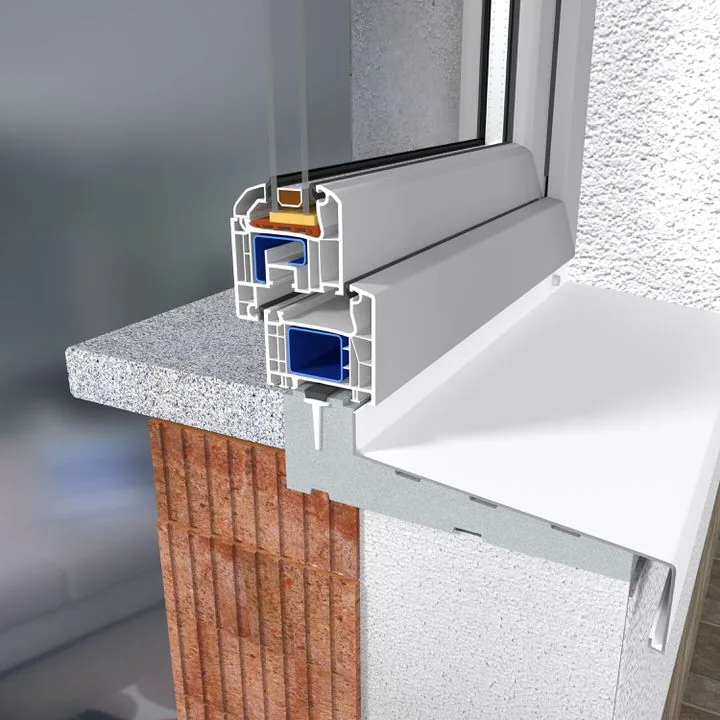 Thermo-FBA Fensterbankanschluss von NORTA. Eliminiert Wärmebrücken unter der Fensterbank und sorgt für optimale Dämmung.