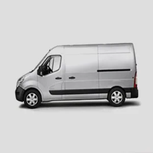 Weißes Transportfahrzeug in Seitenansicht. Optimal für den sicheren Transport von NORTA Produkten.