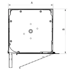 Schnittgrafik eines Vorbaurollladenkastens von NORTA. Technische Illustration für präzise Montage und Planung.