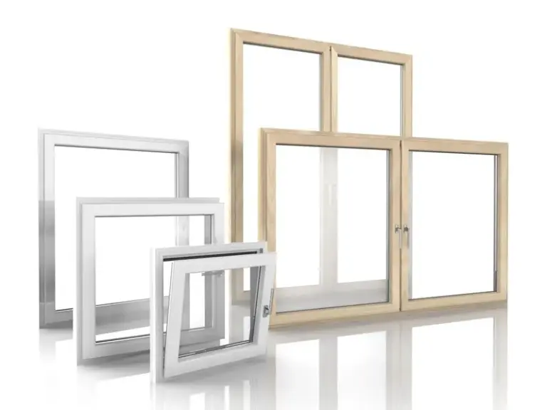 Verschiedene Fensterrahmen aus Holz und Weiß von NORTA. Hochwertige Lösungen für energieeffiziente Verglasung und Design.