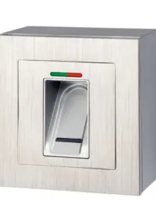 Biokey Gate New Line Aufputz in Edelstahloptik. Langlebiges Design für sichere Zugangskontrolle bei NORTA Haushalten.