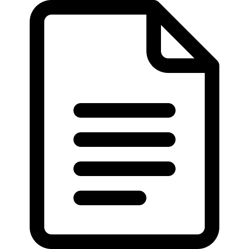 Schwarz-weißes Piktogramm eines Dokuments. Grafisches Symbol für die NORTA Webseite.