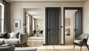 Klassische graue Innentüren im modernen Wohnbereich von NORTA. Stilvolles Design mit hoher Funktionalität und zeitlosem Look.