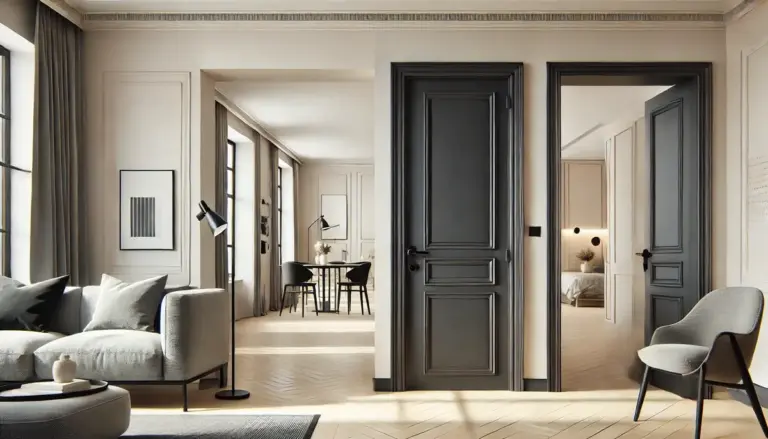 Klassische graue Innentüren im modernen Wohnbereich von NORTA. Stilvolles Design mit hoher Funktionalität und zeitlosem Look.