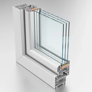 Fensterprofil mit dreifach Isolierverglasung von NORTA. Hochwertige Dämmung und Energieeffizienz für Ihr Zuhause.