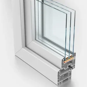 Fensterprofil mit Isolierglas in Weiß von NORTA. Hochwertige Lösung für optimale Wärmedämmung und Energieeffizienz.
