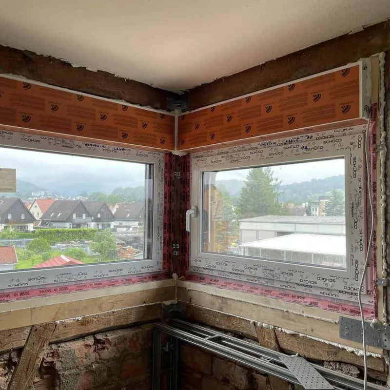 Fenstermontage mit Schüco-Profilen von NORTA in Gernsbach. Optimale Abdichtung und Wärmedämmung durch professionelle Installation.