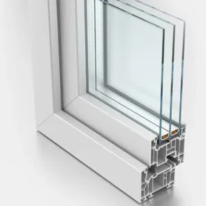 Fensterprofil mit Alu-Inside-Technologie in Weiß von NORTA. Hervorragende Dämmwerte und modernes Design für energieeffiziente Häuser.