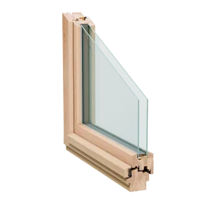Holzfenster mit Blenden und Wetterschenkeln, 78 mm dick. Robuste und stilvolle Lösung von NORTA für verbesserten Wetterschutz.