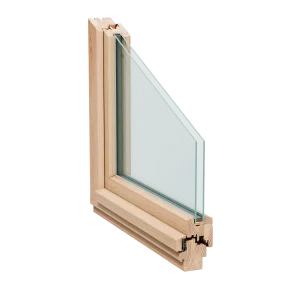 Holzfenster mit Blende und Wetterschenkel von NORTA. Robuste 68 mm Bauweise für optimale Wärmedämmung.