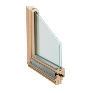 Holzfensterprofil aus Eichenholz mit Isolierverglasung von NORTA. Ästhetisches Design für natürliche Optik und hervorragende Dämmung.