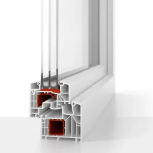 Kunststofffensterprofil Ideal 8000 von NORTA. Dreifachverglasung und optimale Dämmung für energieeffiziente Bauprojekte.
