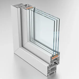 Kunststofffenster mit Profilanschnitt und Dreifachverglasung von NORTA. Effiziente Wärmedämmung für Ihr Zuhause.