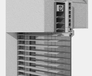 Raffstore mit Lamellenmontage in Anthrazit von NORTA. Effektiver Sonnenschutz und Lichtregulierung für moderne Gebäude.