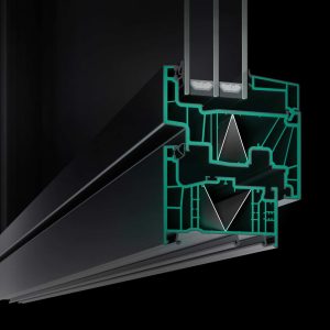 Profilquerschnitt REHAU ARTEVO mit LowE-Technologie für maximale Wärmedämmung