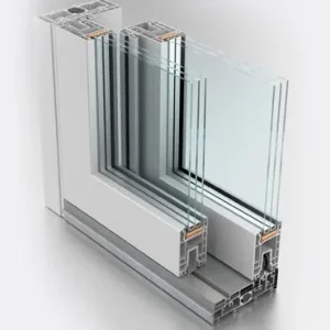 Schiebefensterprofil in Grau von NORTA. Hochwertiges Design für exzellente Isolierung und modernen Wohnkomfort.