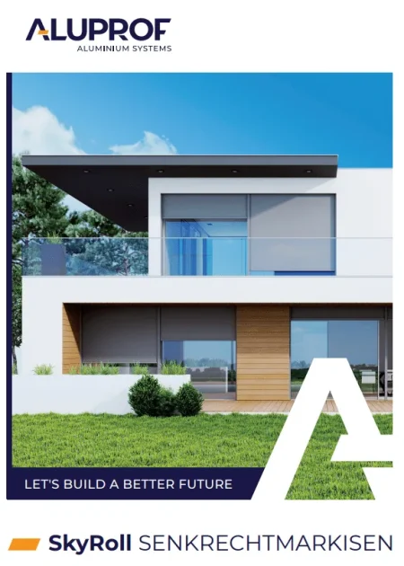 SkyRoll Senkrechtmarkise von Aluprof. Moderne Beschattungslösung für stilvolle Architektur bei NORTA.